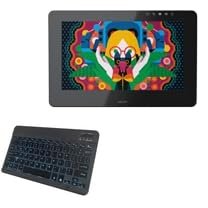 BoxWave Keyboard Compatible with Wacom Cintiq Pro 13 - SlimKeys Bluetooth Keyboard - with Backlight, Portable Slim LED 7 Colors - Jet Black