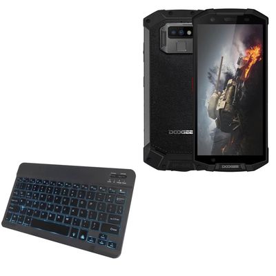 BoxWave Keyboard Compatible with Doogee S40 - SlimKeys Bluetooth Keyboard - with Backlight, Portable Slim LED 7 Colors - Jet Black