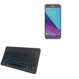 BoxWave Keyboard Compatible with Samsung Galaxy J3 Emerge - SlimKeys Bluetooth Keyboard - with Backlight, Portable Slim LED 7 Colors - Jet Black