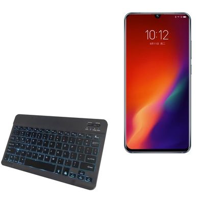 BoxWave Keyboard Compatible with Lenovo Z6 - SlimKeys Bluetooth Keyboard - with Backlight, Portable Slim LED 7 Colors - Jet Black
