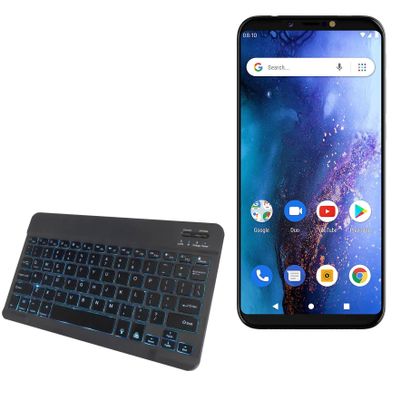 BoxWave Keyboard Compatible with BLU Vivo Go 6.0 - SlimKeys Bluetooth Keyboard - with Backlight, Portable Slim LED 7 Colors - Jet Black