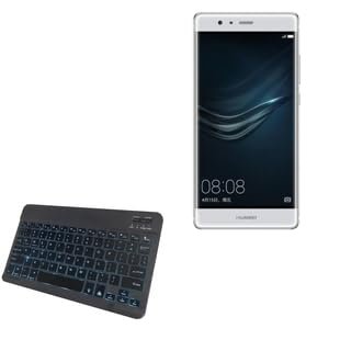 BoxWave Keyboard Compatible with Huawei P9 Lite - SlimKeys Bluetooth Keyboard - with Backlight, Portable Slim LED 7 Colors - Jet Black