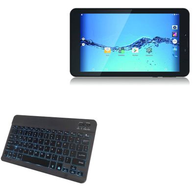 BoxWave Keyboard Compatible with Digiland DL703QR Tablet (7 in) - SlimKeys Bluetooth Keyboard - with Backlight, Portable Slim LED 7 Colors - Jet Black