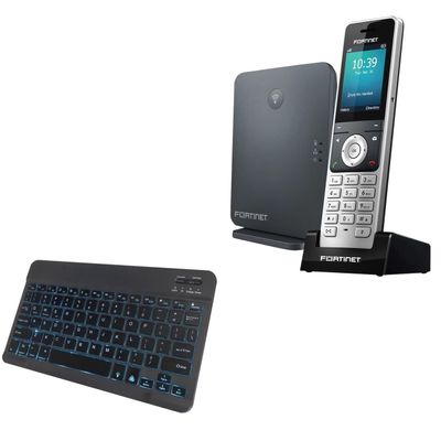BoxWave Keyboard Compatible with Fortinet FON-D71 - SlimKeys Bluetooth Keyboard - with Backlight, Portable Slim LED 7 Colors - Jet Black