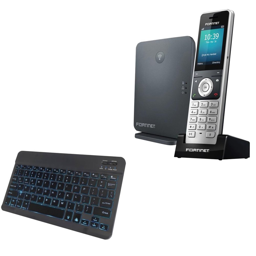 BoxWave Keyboard Compatible with Fortinet FON-D71 - SlimKeys Bluetooth Keyboard - with Backlight, Portable Slim LED 7 Colors - Jet Black