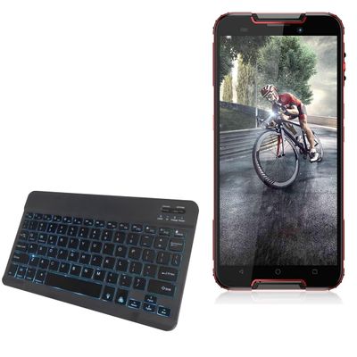 BoxWave Keyboard Compatible with Cubot Quest - SlimKeys Bluetooth Keyboard - with Backlight, Portable Slim LED 7 Colors - Jet Black