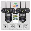 LNBBEQ 3 Lens Video Surveillance Camera WiFi Network CCTV Camera 360 Monitor Outdoor Waterproof Security V380 Pro PTZ Cameras(AU Plug,2Pcs Cam 128G Card) view 3
