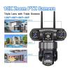 LNBBEQ 3 Lens Video Surveillance Camera WiFi Network CCTV Camera 360 Monitor Outdoor Waterproof Security V380 Pro PTZ Cameras(AU Plug,2Pcs Cam 128G Card) view 4
