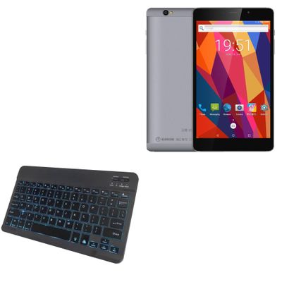 BoxWave Keyboard Compatible with Alldocube Free Young X5 - SlimKeys Bluetooth Keyboard - with Backlight, Portable Slim LED 7 Colors - Jet Black