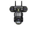 LNBBEQ 3 Lens Video Surveillance Camera WiFi Network CCTV Camera 360 Monitor Outdoor Waterproof Security V380 Pro PTZ Cameras(AU Plug,1Pcs Cam 128G Card) view 1