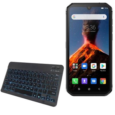 BoxWave Keyboard Compatible with Blackview BV9900 - SlimKeys Bluetooth Keyboard - with Backlight, Portable Slim LED 7 Colors - Jet Black