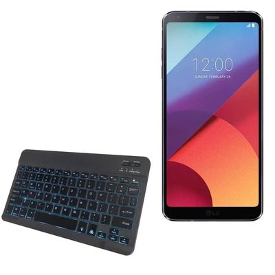 BoxWave Keyboard Compatible with LG G6+ - SlimKeys Bluetooth Keyboard - with Backlight, Portable Slim LED 7 Colors - Jet Black