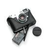 BMAOLLONGB X-Half Camera Case, Handmade Genuine Real Leather Half Camera Case Bag Cover for Fujifilm X-Half Camera Bottom Opening Version + Lens Cover (Black) view 2