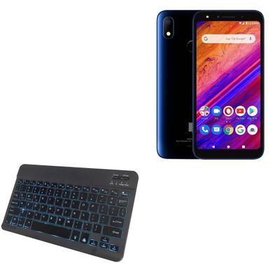BoxWave Keyboard Compatible with BLU V7 - SlimKeys Bluetooth Keyboard - with Backlight, Portable Slim LED 7 Colors - Jet Black