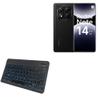 BoxWave Keyboard Compatible with Xiaomi Redmi Note 14 Pro 5G - SlimKeys Bluetooth Keyboard - with Backlight, Portable Slim LED 7 Colors - Jet Black view 1