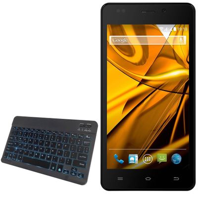 BoxWave Keyboard Compatible with Karbonn Titanium Dazzle 2 - SlimKeys Bluetooth Keyboard - with Backlight, Portable Slim LED 7 Colors - Jet Black
