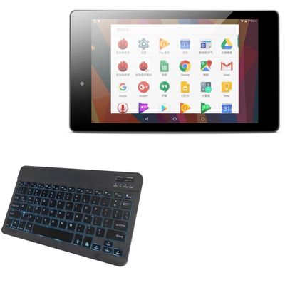 BoxWave Keyboard Compatible with PiPO N8 Tablet - SlimKeys Bluetooth Keyboard - with Backlight, Portable Slim LED 7 Colors - Jet Black