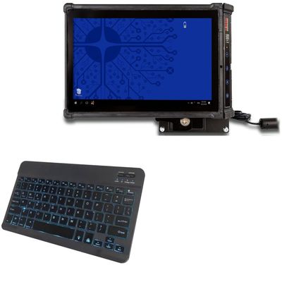 BoxWave Keyboard Compatible with Datalogic TaskBook 10 - SlimKeys Bluetooth Keyboard - with Backlight, Portable Slim LED 7 Colors - Jet Black