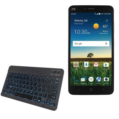 BoxWave Keyboard Compatible with ZTE Blade X Max - SlimKeys Bluetooth Keyboard - with Backlight, Portable Slim LED 7 Colors - Jet Black