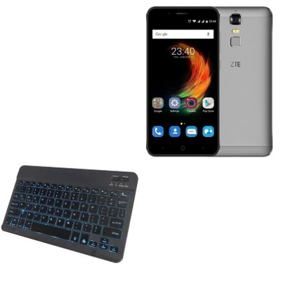BoxWave Keyboard Compatible with ZTE Blade A610 - SlimKeys Bluetooth Keyboard - with Backlight, Portable Slim LED 7 Colors - Jet Black