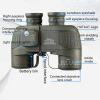 10X50 Military Binoculars with Compass Rangefinder Fogproof BAK4 Prism Lens Military Binocular Suitable for Navigation/B view 3