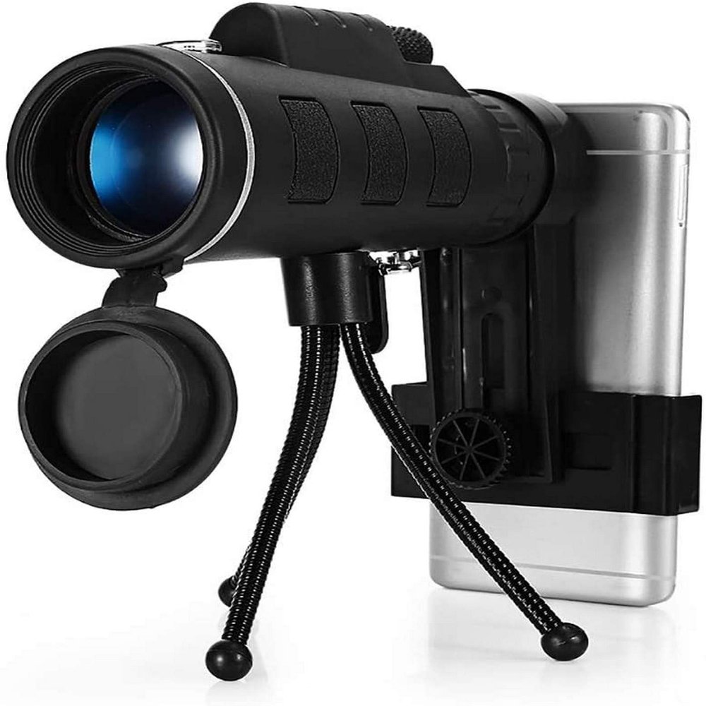40X60 Monocular BAK4 Monocular Telescope HDPrism Scope with Compass Phone Clip Tripod for Outdoor Activities