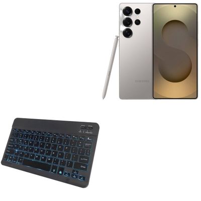 BoxWave Keyboard Compatible with TiAnGin C25Ultra1 (6.9 in) - SlimKeys Bluetooth Keyboard - with Backlight, Portable Slim LED 7 Colors - Jet Black