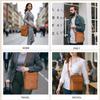 13 Inch Laptop Shoulder Bag Leather Briefcase for iPad Air 13 inch M3 M2 2025 2024, iPad Pro 13" M5 M4 with Magic Keyboard, iPad Pro 12.9 6/5/4/3, Vertical Laptop Sleeve Messenger Computer Bag, Brown view 2