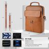 13 Inch Laptop Shoulder Bag Leather Briefcase for iPad Air 13 inch M3 M2 2025 2024, iPad Pro 13" M5 M4 with Magic Keyboard, iPad Pro 12.9 6/5/4/3, Vertical Laptop Sleeve Messenger Computer Bag, Brown view 3