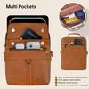 13 Inch Laptop Shoulder Bag Leather Briefcase for iPad Air 13 inch M3 M2 2025 2024, iPad Pro 13" M5 M4 with Magic Keyboard, iPad Pro 12.9 6/5/4/3, Vertical Laptop Sleeve Messenger Computer Bag, Brown view 4