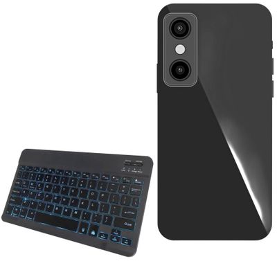 BoxWave Keyboard Compatible with DEXP Plane 7594 3G - SlimKeys Bluetooth Keyboard - with Backlight, Portable Slim LED 7 Colors - Jet Black
