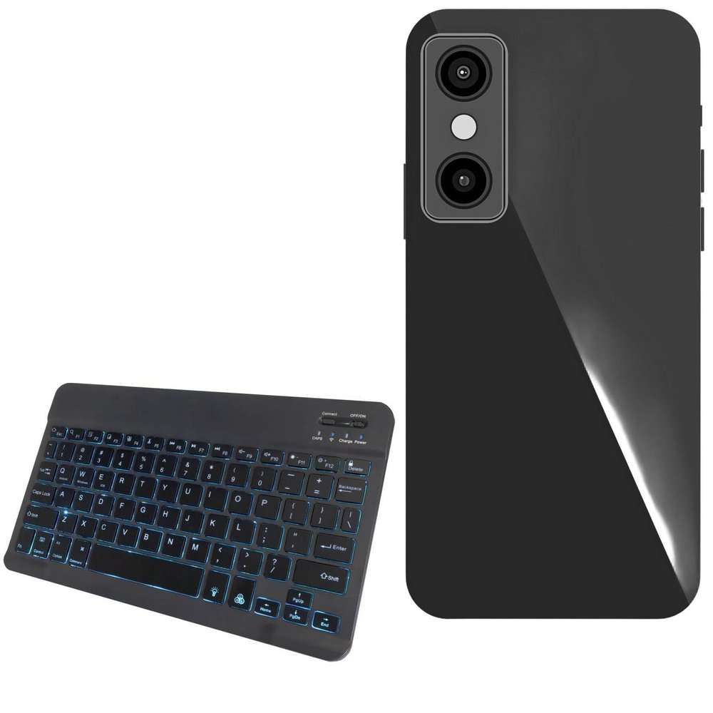 BoxWave Keyboard Compatible with DEXP Plane 7594 3G - SlimKeys Bluetooth Keyboard - with Backlight, Portable Slim LED 7 Colors - Jet Black