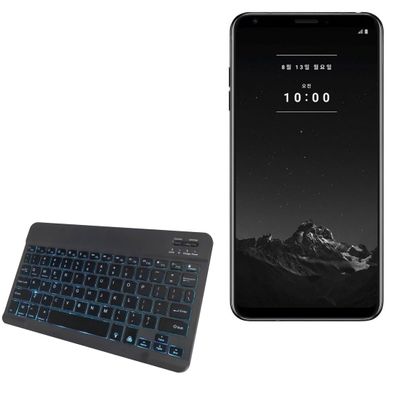 BoxWave Keyboard Compatible with LG Signature Edition 2018 - SlimKeys Bluetooth Keyboard - with Backlight, Portable Slim LED 7 Colors - Jet Black