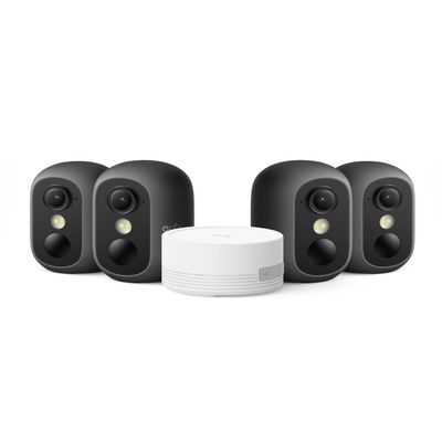 eufy Security eufyCam C35 4-Cam Kit, Wireless Security Indoor/Outdoor Camera, Magnetic Mount, Color Night Vision, Local Storage, No Monthly Fee, IP67, Facial Recognition, Solar Panel Compatible, Black