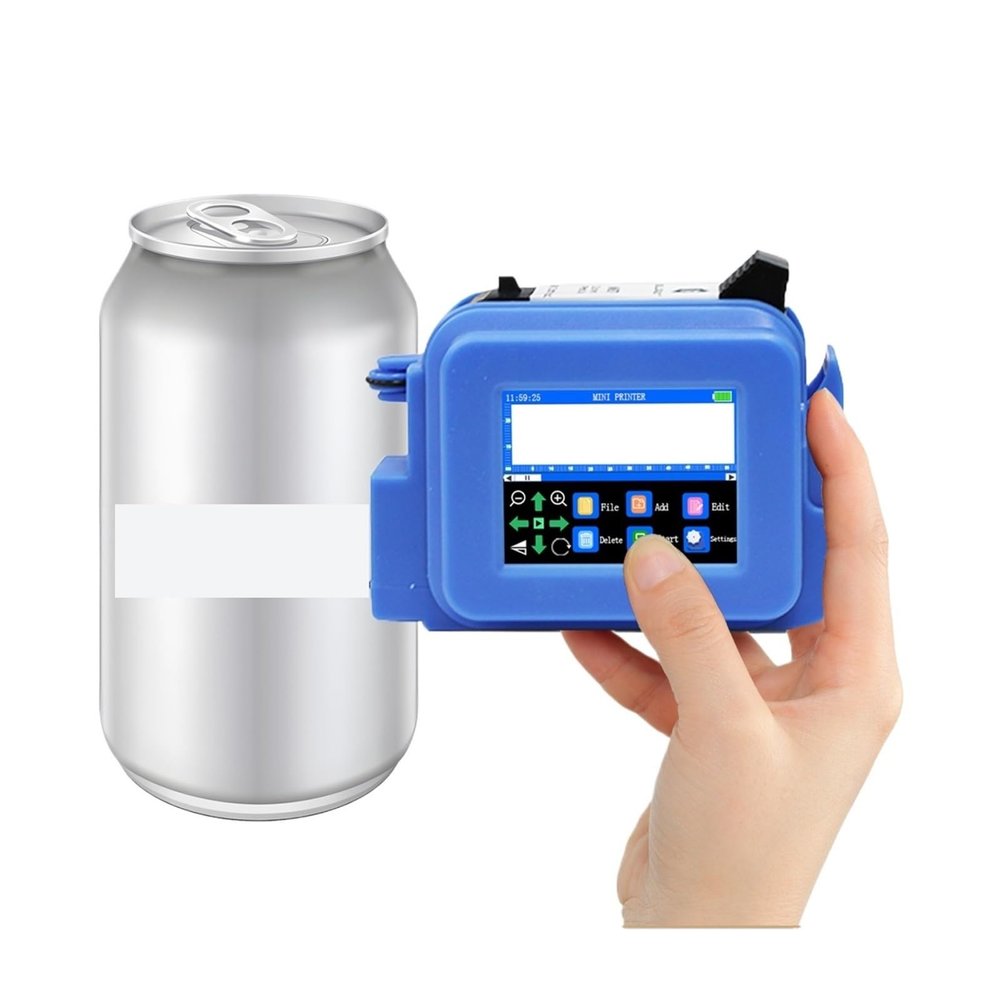 BINBINNIAO 12.7MM Portable Printer Mini Handheld Inkjet Printer Text QR Barcode Batch Number Logo Image Date Printing Machine(with 1 Ink)