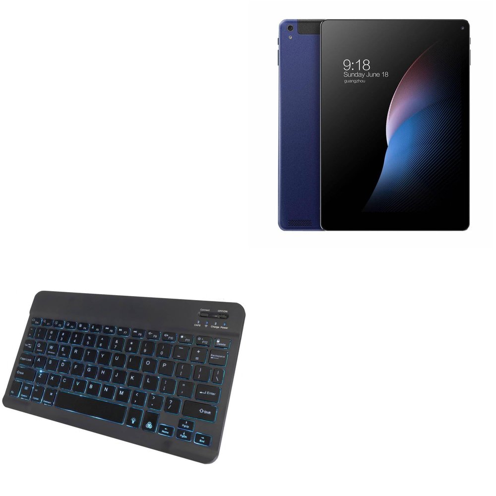 BoxWave Keyboard Compatible with Voyo i8 - SlimKeys Bluetooth Keyboard - with Backlight, Portable Slim LED 7 Colors - Jet Black