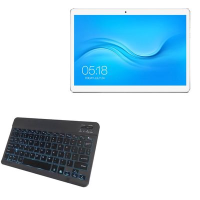 BoxWave Keyboard Compatible with Teclast A10H - SlimKeys Bluetooth Keyboard - with Backlight, Portable Slim LED 7 Colors - Jet Black