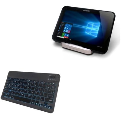 BoxWave Keyboard Compatible with Bluebird RT100 - SlimKeys Bluetooth Keyboard - with Backlight, Portable Slim LED 7 Colors - Jet Black