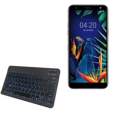 BoxWave Keyboard Compatible with LG X4 (2019) - SlimKeys Bluetooth Keyboard - with Backlight, Portable Slim LED 7 Colors - Jet Black
