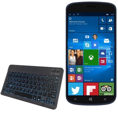 BoxWave Keyboard Compatible with Archos 50 Cesium - SlimKeys Bluetooth Keyboard - with Backlight, Portable Slim LED 7 Colors - Jet Black