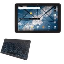 BoxWave Keyboard Compatible with AT&T Primetime - SlimKeys Bluetooth Keyboard - with Backlight, Portable Slim LED 7 Colors - Jet Black