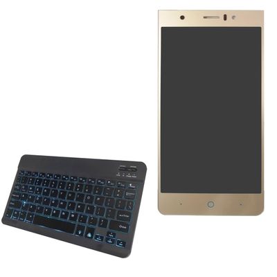 BoxWave Keyboard Compatible with ZTE Blade A515 - SlimKeys Bluetooth Keyboard - with Backlight, Portable Slim LED 7 Colors - Jet Black