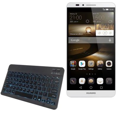 BoxWave Keyboard Compatible with Huawei Ascend Mate 7 Compact - SlimKeys Bluetooth Keyboard - with Backlight, Portable Slim LED 7 Colors - Jet Black