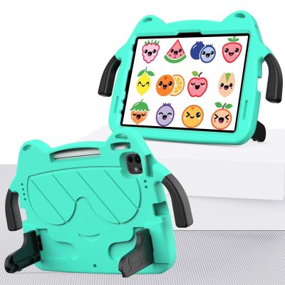 Case Compatible with iPad Air 11 Inch M2(2024)/Pro 11 Inch (M4) 2024 ReleasedLightweight EVA Shockproof Kids Friendly Cover with Handle Stand Thickned Cornor Impact Tablet Cover (GREEN)