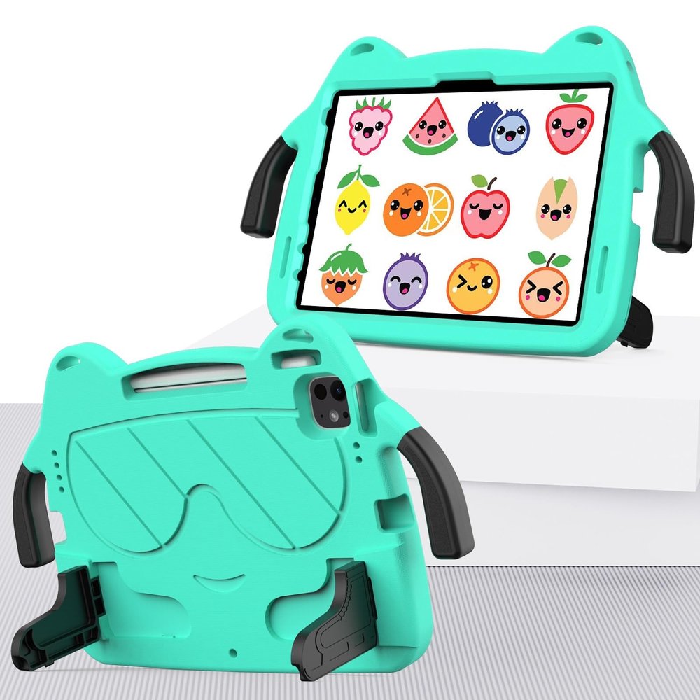 Case Compatible with iPad Air 11 Inch M2(2024)/Pro 11 Inch (M4) 2024 ReleasedLightweight EVA Shockproof Kids Friendly Cover with Handle Stand Thickned Cornor Impact Tablet Cover (GREEN)