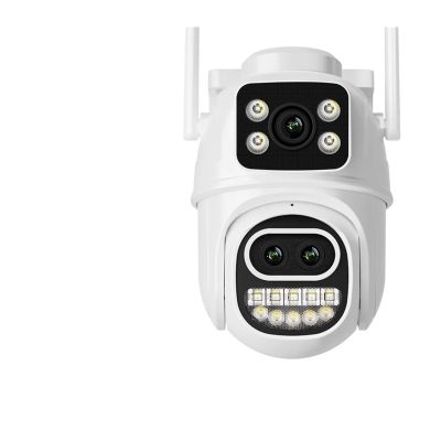 LNBBEQ 6K 12MP WiFi Camera PTZ Dual Screen 8X Digital Zoom AI Auto Tracking Outdoor 8MP CCTV IP Camera Security Protection(EU Plug,12MP with 128G Card)