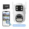 LNBBEQ 6K 12MP WiFi Camera PTZ Dual Screen 8X Digital Zoom AI Auto Tracking Outdoor 8MP CCTV IP Camera Security Protection(EU Plug,12MP with 128G Card) view 2