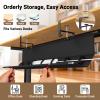 Housolution Under Desk Cable Management Tray, 36'' Longer Cord Management Under Desk, Premium Fabric Cable Storage Organizer, No Drilling Clamp/Screw Mount Cord Organization Tray for Office Home view 4