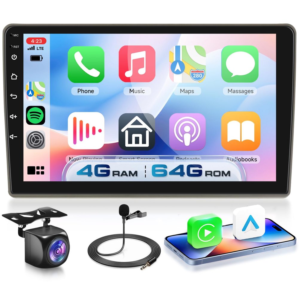 4G+64G Android 15 Car Stereo for Toyota Camry 1997-2003 with Wireless Carplay Android Auto, 9 Inch 1280 * 720 Touch Screen GPS/WiFi/Bluetooth 5.0/ FM/32EQ/ SWC/Backup Camera