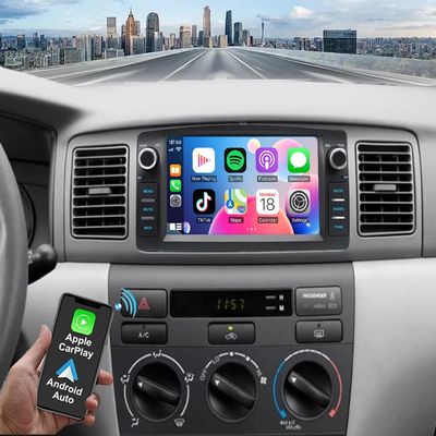 4G+64G Android Car Stereo for Toyota Corolla 2000 2001 2002 2003 2004 2005 2006 with Built-in Wireless Carplay Android Auto 7Inch Car Radio GPS with Bluetooth WIFI FM SWC AHD Backup Camera/Mic